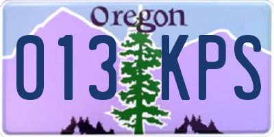 OR license plate 013KPS
