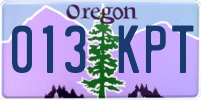OR license plate 013KPT