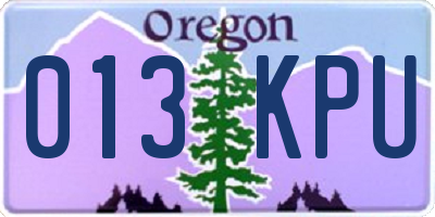 OR license plate 013KPU