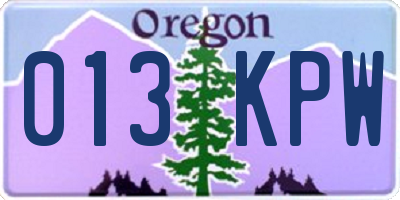 OR license plate 013KPW