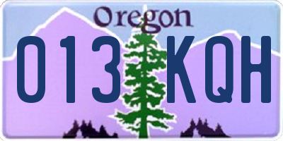 OR license plate 013KQH