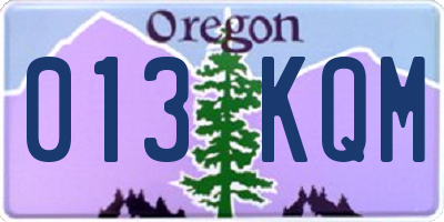 OR license plate 013KQM