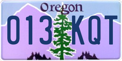 OR license plate 013KQT