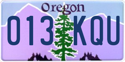 OR license plate 013KQU