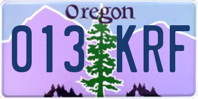 OR license plate 013KRF