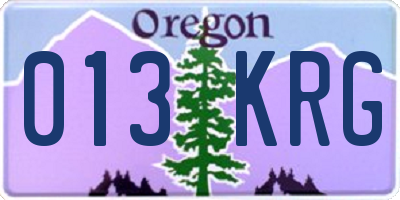 OR license plate 013KRG