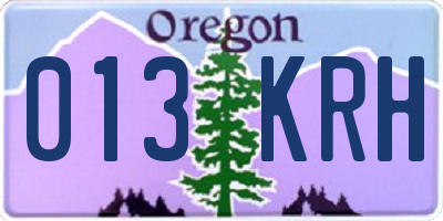 OR license plate 013KRH