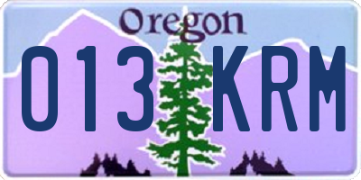 OR license plate 013KRM