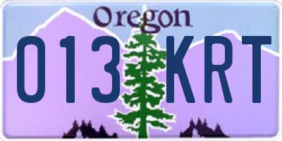 OR license plate 013KRT