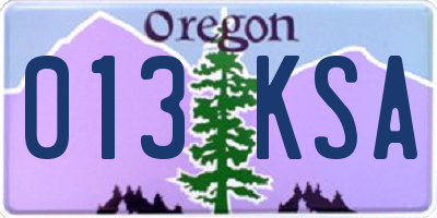 OR license plate 013KSA
