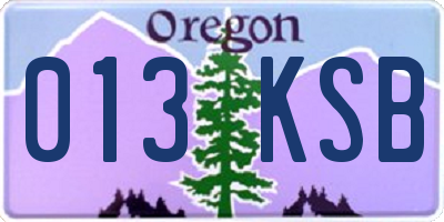 OR license plate 013KSB