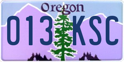 OR license plate 013KSC