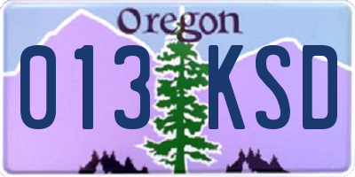 OR license plate 013KSD