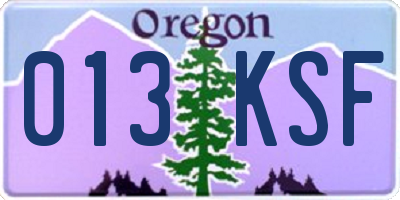 OR license plate 013KSF