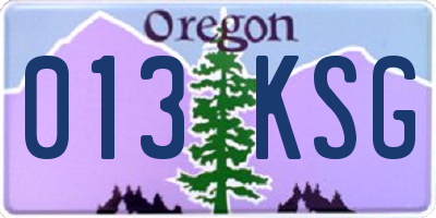 OR license plate 013KSG