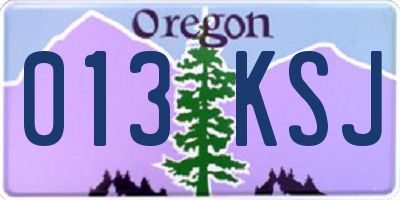 OR license plate 013KSJ