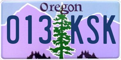 OR license plate 013KSK