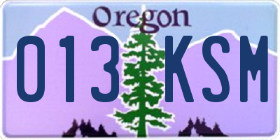 OR license plate 013KSM
