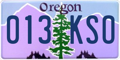 OR license plate 013KSO