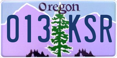 OR license plate 013KSR