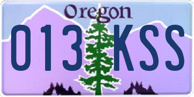 OR license plate 013KSS