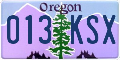 OR license plate 013KSX