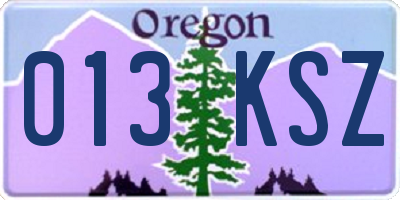 OR license plate 013KSZ