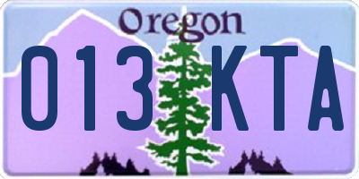 OR license plate 013KTA