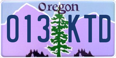 OR license plate 013KTD