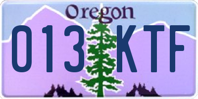 OR license plate 013KTF