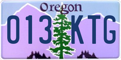 OR license plate 013KTG