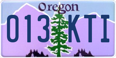 OR license plate 013KTI