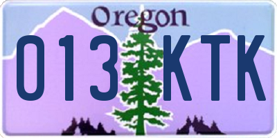 OR license plate 013KTK