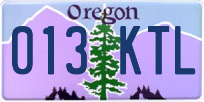 OR license plate 013KTL