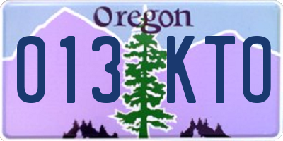OR license plate 013KTO