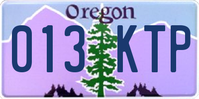 OR license plate 013KTP