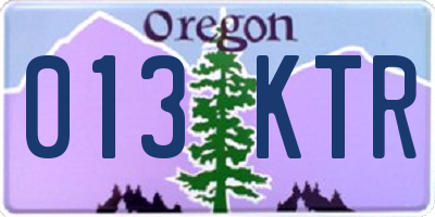 OR license plate 013KTR