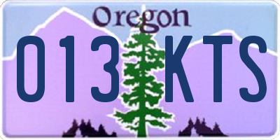OR license plate 013KTS