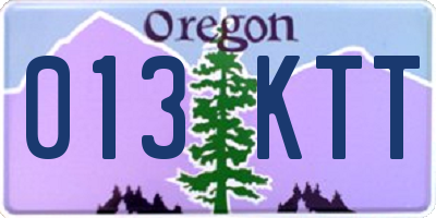 OR license plate 013KTT