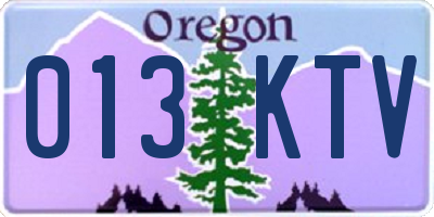 OR license plate 013KTV