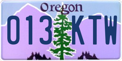 OR license plate 013KTW