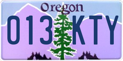 OR license plate 013KTY