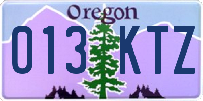 OR license plate 013KTZ