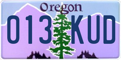 OR license plate 013KUD