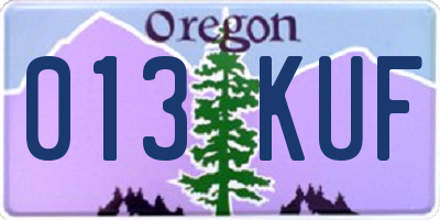 OR license plate 013KUF