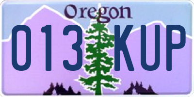 OR license plate 013KUP