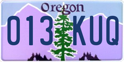 OR license plate 013KUQ