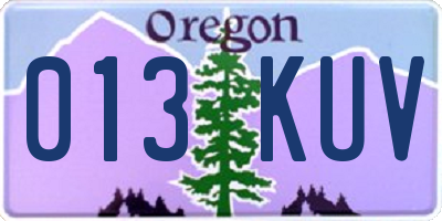 OR license plate 013KUV