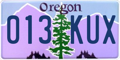 OR license plate 013KUX