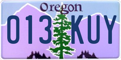 OR license plate 013KUY